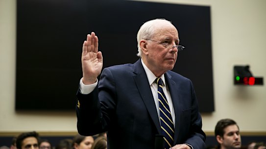 John Dean, former White House counsel, is sworn in during a hearing on lessons from the Mueller report in Washington, DC.