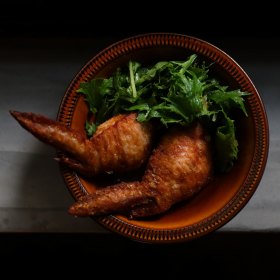 Chicken gyoza. 