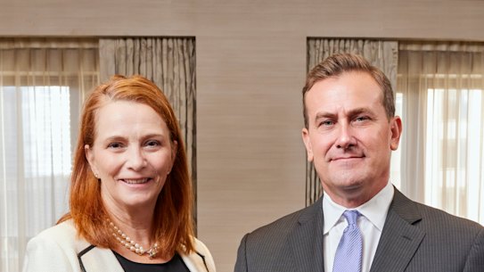 Anne Lloyd (left) has been dumped as the chairwoman of James Hardie, but remains defiant over the Azek buyout and the long-term value creation she says is ahead. Aaron Erter (right) has been CEO since 2022.