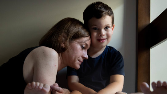 Kelsey Boivin and her son, Madoc, 3, who has been waiting for ENT surgery for more than 500 days.