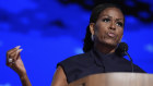 Former first lady Michelle Obama speaks during the Democratic National Convention.