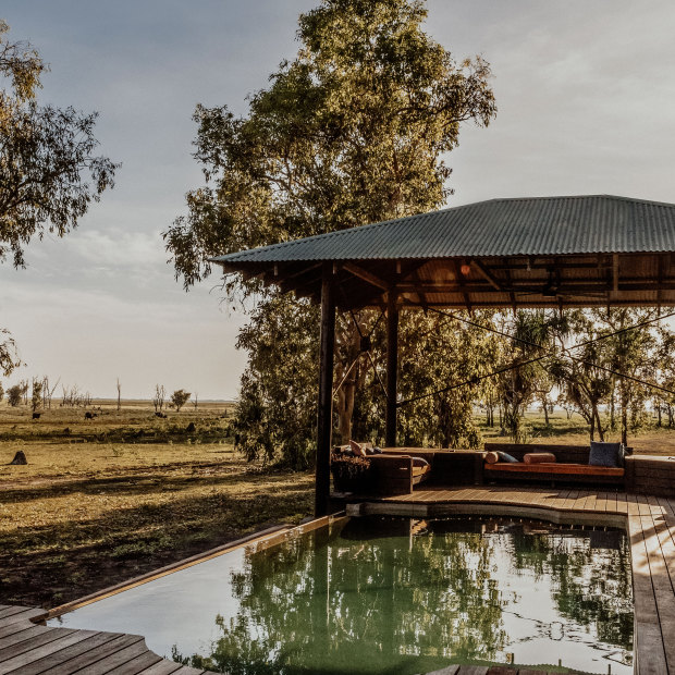 Bamurru Plains is about a three-hour drive from Darwin, on a floodplain that attracts myriad birds, water buffalo, brumbies, wallabies and dingoes.
