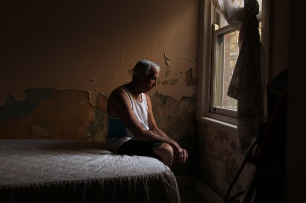 Barney Gardner in his home in 2014.