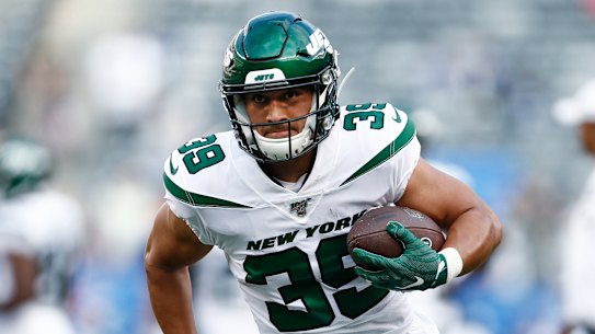 Valentine Holmes has been switched from running back to wide receiver with the Jets' practice squad.
