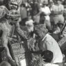 Prime minister Bob Hawke receives the Barunga statement from Galarrwuy Yunupingu in 1988.