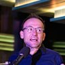 Australian Greens leader Adam Bandt speaking at the party’s campaign HQ in Melbourne on election night.