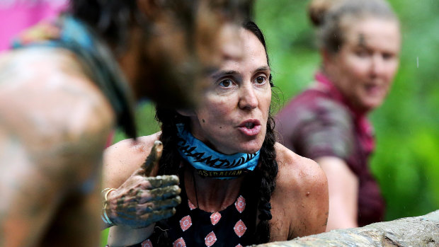 Janine Allis tries for an inside edge on her fellow Survivor competitors
