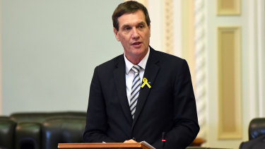 Queensland Energy Minister Anthony Lynham speaks during Question Time in Parliament on Tuesday.