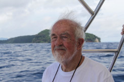 Brian Davies off Anak Krakatoa, Indonesia in 2011.