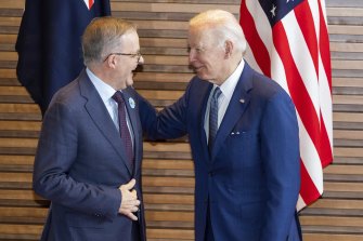 Prime Minister Anthony Albanese enjoyed a warm meeting with US President Joe Biden in Tokyo on Tuesday.