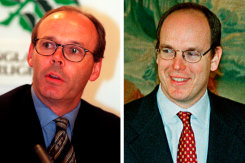 Famed England rugby coach Clive Woodward and his long-lost brother, Prince Albert of Monaco.