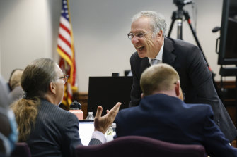 Defence lawyers Franklin Hogue and Robert Rubin attend the jury selection in the trial of William âRoddieâ Bryan, Travis McMichael and Gregory McMichael, charged with the February 2020 death of 25-year-old Ahmaud Arbery.