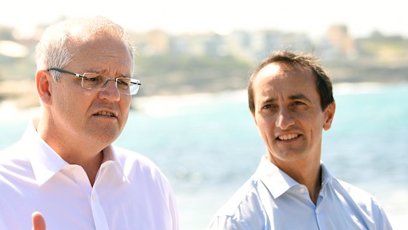 Prime Minister Scott Morrison and Liberal Party candidate for Wentworth Dave Sharma.