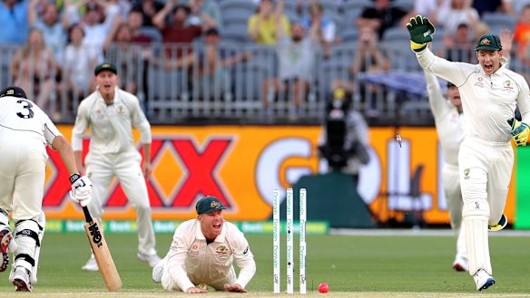 It was close, but Ross Taylor made his mark safely much earlier in his innings.