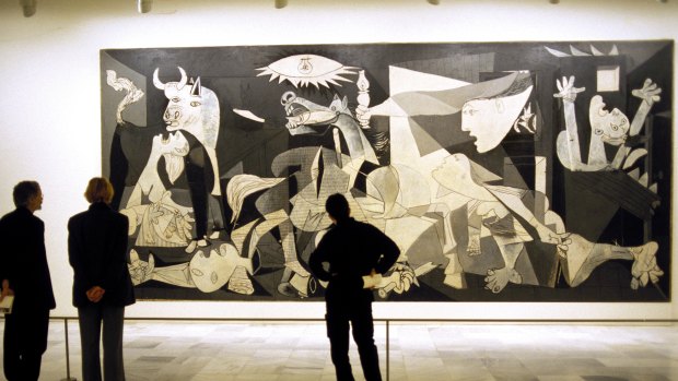 Picasso's Guernica on display at the Reina Sofia museum in Madrid.