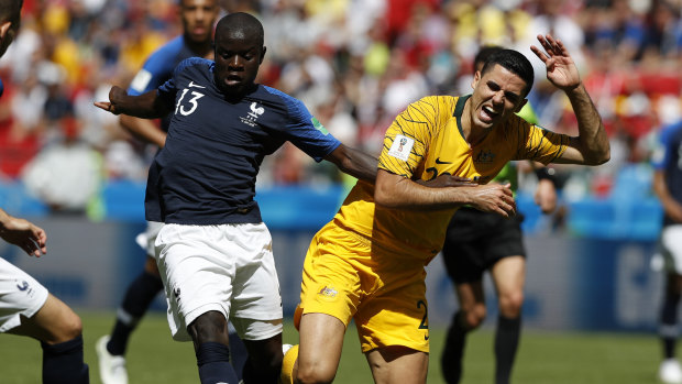 Tough outing: France's N'Golo Kante admitted Australia made life difficult for them in Kazan.