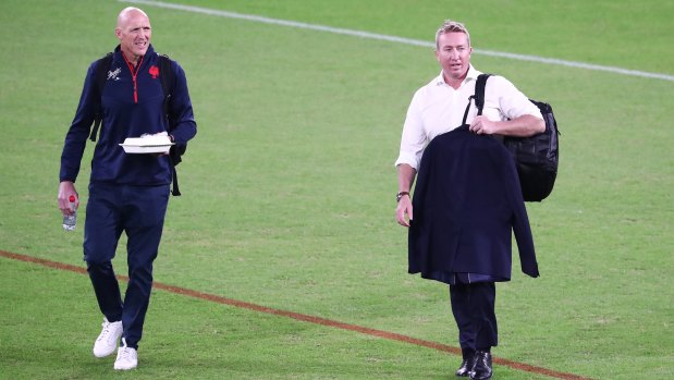 Roosters coaching duo of Craig Fitzgibbon and Trent Robinson.