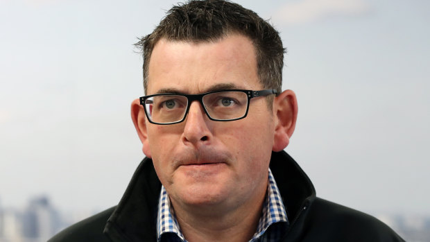 Daniel Andrews was tight-lipped about the police raids.