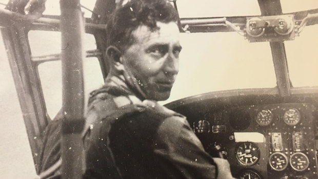 Pilot Edmund Francis Collaery in the cockpit. 