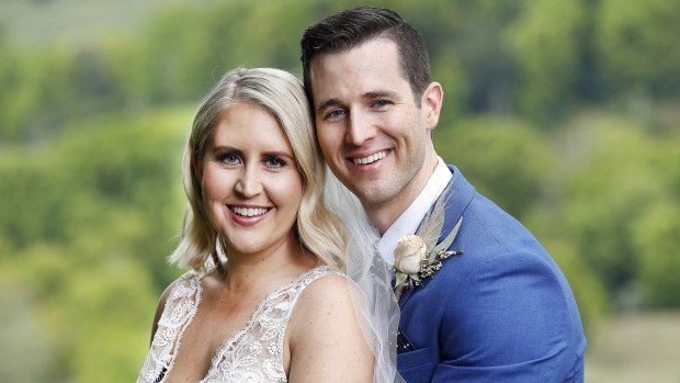 Lauren and Matt on their MAFS wedding day.