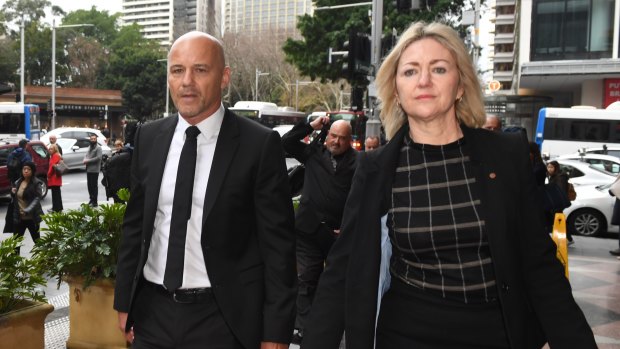 Former NSW Detective Gary Jubelin  arrives with his lawyer Margaret Cunneen SC at court on Tuesday.
