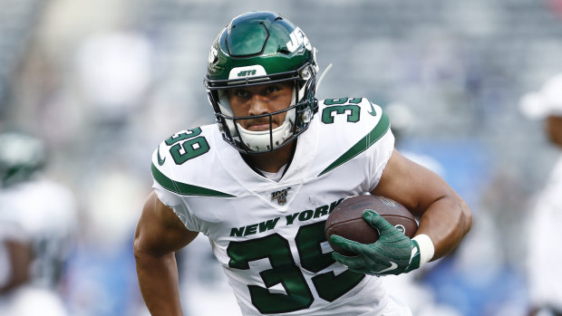 Valentine Holmes has been switched from running back to wide receiver with the Jets' practice squad.