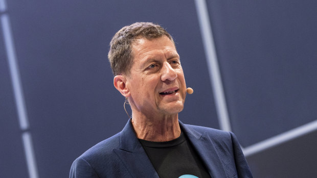 Steve Vamos, chief executive of Xero, opening the Xerocon conference in Brisbane. 