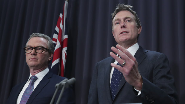 Pro-secrecy: Defence Minister Christopher Pyne and Attorney-General Christian Porter.