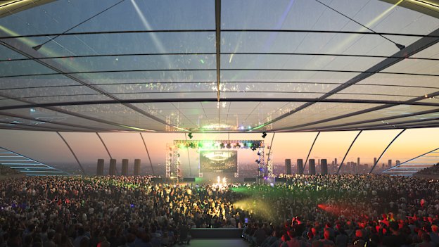The aquatic centre in concert mode.