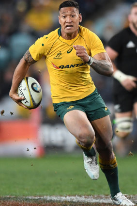 On the fly: The Wallabies could do worse than get the ball in the hands of Israel Folau as often as possible.