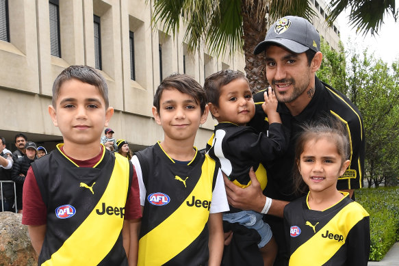 Marlion Pickett with his children (from left) Marlion jnr, Latrell, Levi and Shaniquae. 