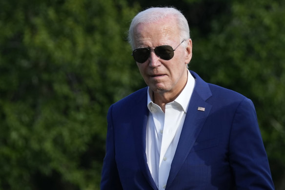 US President Joe Biden at the White House on Sunday. 