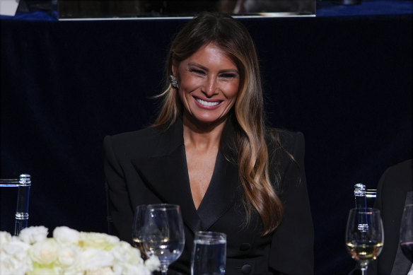 Melania Trump made a rare public appearance at the dinner.