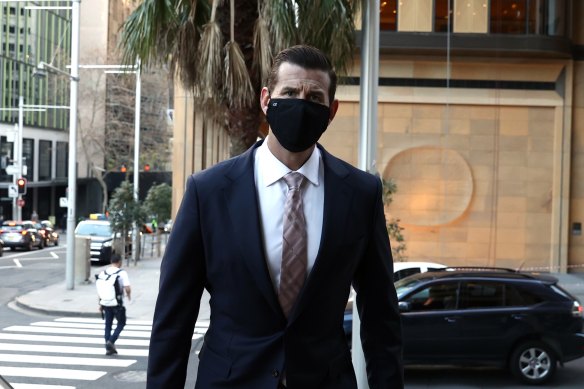 Ben Roberts-Smith arrives at the Federal Court in June.