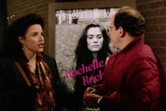 Elaine (Julia Louis-Dreyfus) and George (Jason Alexander) debate the merits of Rochelle, Rochelle in Seinfeld.