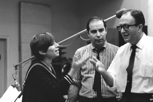 Barbra Streisand at a recording session in 1965 in New York.