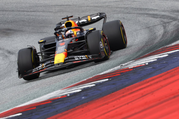 Max Verstappen en route to victory in the Austrian Grand Prix.
