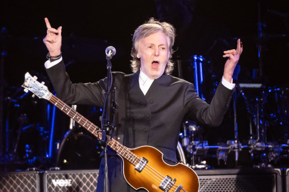 Paul McCartney in concert at Sydney’s Allianz Stadium on October 27.