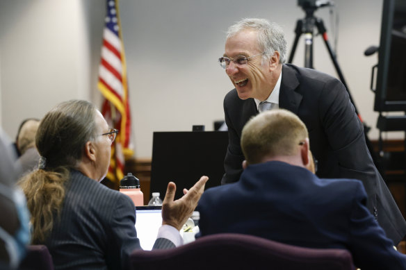 Defence lawyers Franklin Hogue and Robert Rubin attend the jury selection in the trial of William “Roddie” Bryan, Travis McMichael and Gregory McMichael, charged with the February 2020 death of 25-year-old Ahmaud Arbery.