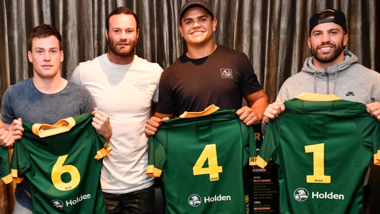 Bondi boys: The Kangaroos' Roosters connection - Luke Keary, Boyd Cordner, Latrell Mitchell and James Tedesco.