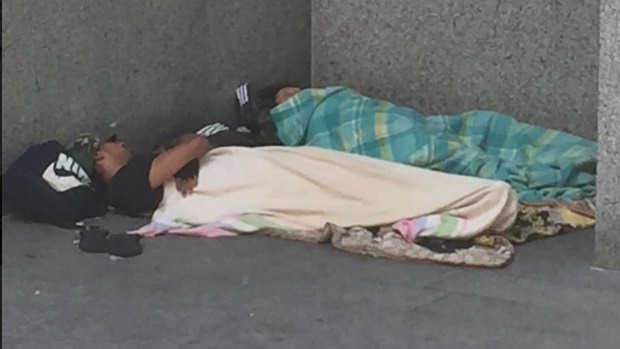 Brisbane's street homeless in the inner-city February 2018. Micah Projects estimates 80 sleep rough in the CBD each night and about 200 within 3 kilometres of the city.