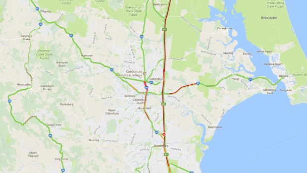 Traffic has banked up along the Bruce Highway after multiple crashes at Caboolture.