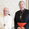Pell returns to the Vatican for a private audience with Pope Francis