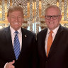 Scott Morrison and Donald Trump at Trump Tower, Manhattan.