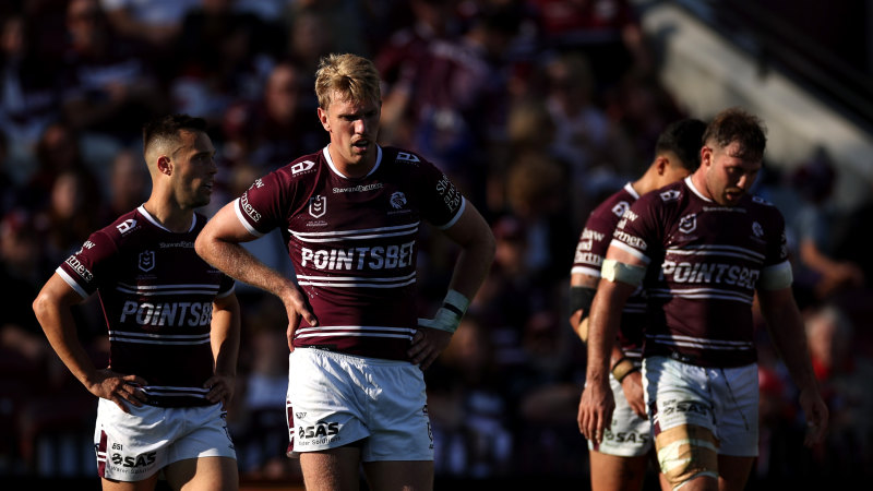 NRL 2024: Manly Sea Eagles squander chance of home final as Cronulla Sharks  tune up for Storm in style