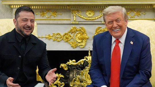 Trump and Zelensky found humour during the press conference.