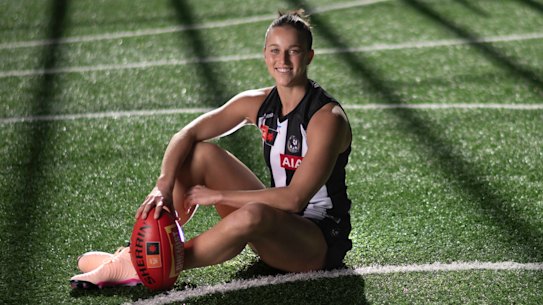New Collingwood AFLW skipper Ruby Schleicher.