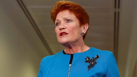 One Nation Leader Pauline Hanson.
