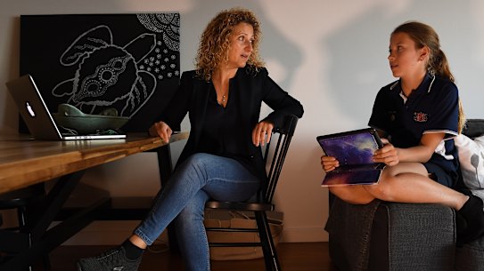 Nina Lubbers (left) and her daughter Morgan, 10, who is in year 6 at Fort Street Public School.