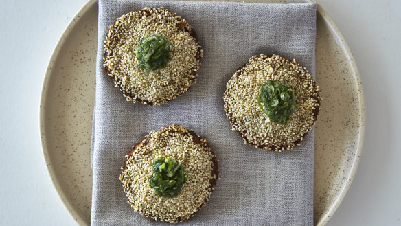 Go-to dish: Sesame brioche bug toasts.